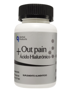 Fotografía de producto Out Pain + Ácido Hialurónico con contenido de 30 Capletas de Iq Herbal Products 